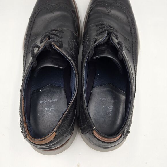 JOHNSTON & MURPHY Milson Long Wing Leather Derby Black Dress Shoes Men Size 11 M